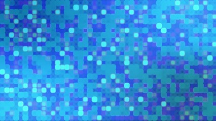 Wall Mural - Blue blurred loop background with flashing and shaking square dots.