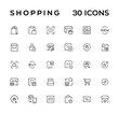 E-commerce, online shopping and delivery elements - minimal thin line web icon set. Outline icons collection. Simple vector illustration.