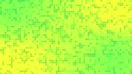Wall Mural - Gradient green blurred motion loop 4K background with flashing square dots randomly.
