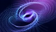 3Dの青と紫の抽象的な粒子の渦