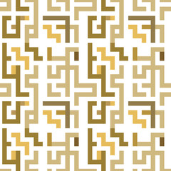 Wall Mural - Ornamental beautiful greek key meanders golden colors seamless pattern. Modern patterned vector background. Colorful ancient greece style lines ornaments. Isolated design on white. Endless texture