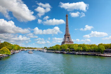 Wall Mural - View of Paris with Eiffel tower