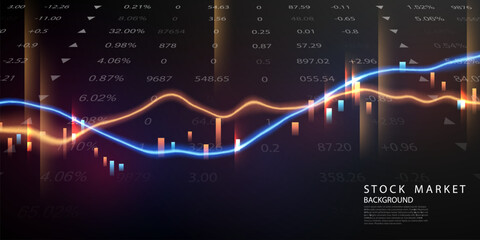 business vector illustration design Stock market charts or Forex trading charts for business and finance ideas.