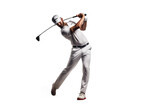 Fototapeta  - Man Using Golf Club isolated on Transparent background, Generative Ai