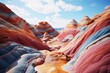 mountains with background colors and geological eras , generated by AI