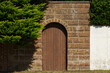 Garden Doorway in block wall on seafront mansion near Littlehampton in West Sussex, England