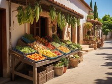 Markt In Spanien Peru Ortugal Panama Türkei Strand Meer Rumänien Obst Gemüse Südfrüchte Strassenmarkt Stand Angebot Obstverkauf