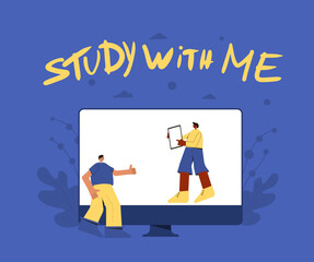 Canvas Print - Study with me. Study buddy. Education together