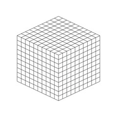 Wall Mural - Cubes represent thousands. Learning about base ten blocks. Flats longs squares in mathematics. Scientific resources for teachers and students. Vector illustration.