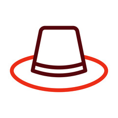 Hat Thick Line Two Colors Icon Design