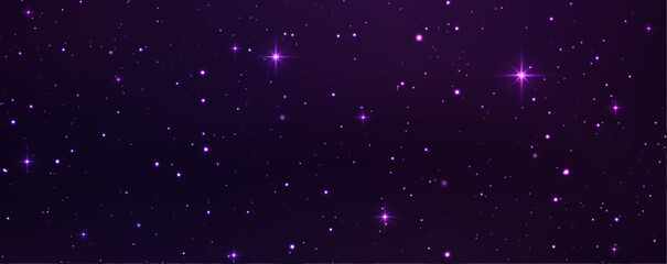 Wall Mural - space background with shining stars. starry night with shiny stars in the gradient sky. magic color 