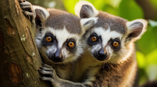 Two Ring-tailed Lemurs