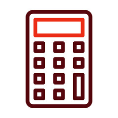 Calculator Thick Line Two Colors Icon Design