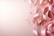 Pink satin ribbons on a pink background, Vector illustration, Ai Generated