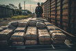 Drug trafficking Police stopped. Criminals transporting consignment of drugs. Police arest and seized a shipment of drugs, stopped drug courier, drug dealer, drug trafficker. Border custom control.