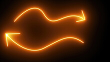 Abstract Background With Lines, Glowing Orange Neon Arrow On Black Background, Glowing Neon Arrow Wallpaper, Orange Light Arrow Background