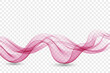 © lesikvit - Abstract wave of pink color, transparent flow of pink lines, design element.