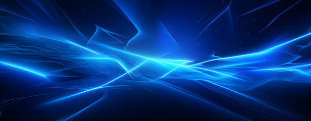 Wall Mural - Glowing Blue and purple light rays on a black abstract background