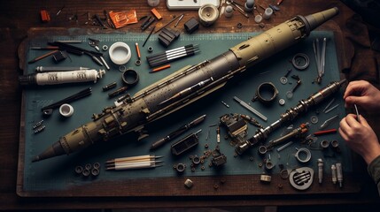 Canvas Print - Missile design, military ammunition, reverse engineering