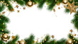 © mashimara - Christmas border with greenery and golden stars
