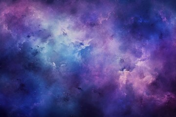 Wall Mural - Nebula Galaxy Background With Purple Blue Outer Space. Cosmos Clouds And Beautiful Universe Night Stars