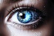 Woman eye concept iris secure future futuristic identification technology vision digital computer scan