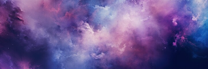 Wall Mural - Nebula Galaxy Background With Purple Blue Outer Space. Cosmos Clouds And Beautiful Universe Night Stars