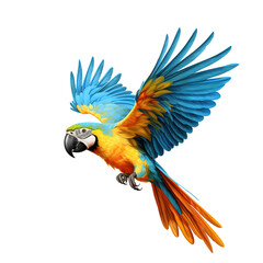 Wall Mural - Flying parrot isolated