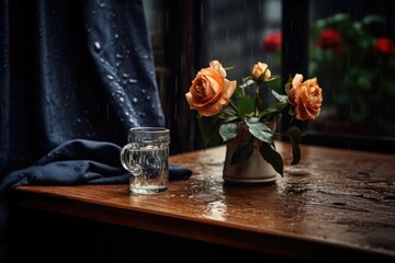 Wall Mural - still life with roses.