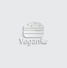 Wall Mural - Vegetarian burger icon vegan food vector 