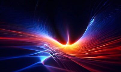  Futuristic abstract background with glowing waves. 3d audio soundwave visualization of sound. Colorful music pulse oscillation as impulse pattern. Signal waveform digital beats volume. Generative AI