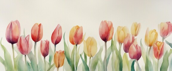  watercolour, tulips wallpaper