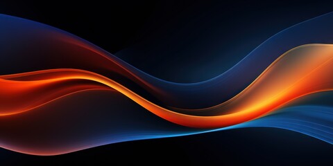 Wall Mural - enchanting twilight horizon ai inspired dark blue and orange abstraction, generative ai