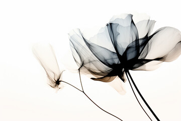 Fototapete - A minimalist abstract silhouette of a flower, capturing its essence with just a few carefully placed lines.