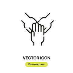 Fototapete - United icon vector. Linear-style sign for mobile concept and web design. United symbol illustration. Pixel vector graphics - Vector.