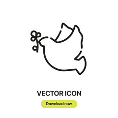 Poster - Pigeon icon vector. Linear-style sign for mobile concept and web design. Pigeon symbol illustration. Pixel vector graphics - Vector.