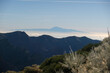 Mount Teide on the island of Tenerife seen from the Roque de los Muchachos viewpoint on La Palma.