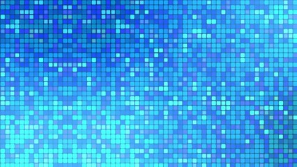 Wall Mural - blue small grid flash and scroll to the right. 4k motion background.