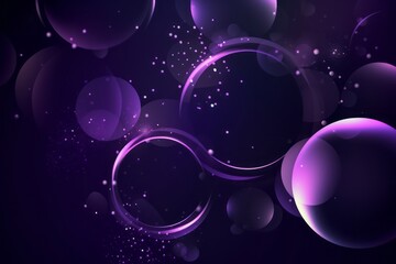 Wall Mural - Abstract violet background with scintillating circles. Generative AI