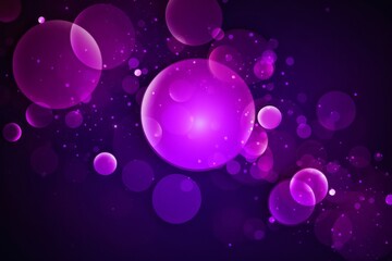 Wall Mural - Abstract violet background with scintillating circles and particles. Generative AI