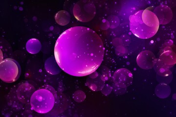Wall Mural - Abstract violet background with scintillating circles. Generative AI