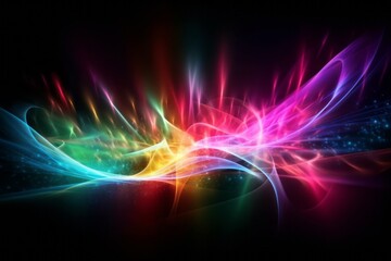 Wall Mural - Beautiful colorful light effect of neon glow lights and flash. Generative AI