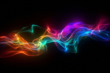 Wall Mural - Beautiful colorful light effect of neon glow lights and flash. Generative AI