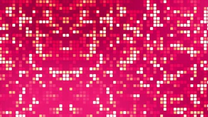 Wall Mural - various grid scrolling and flashing irregularly on a 4k red background.