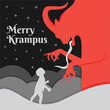 merry krampus poster template vector