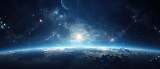 Beautiful Sphere of nightly Earth in outer space view AI generated image