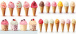 cone isolated strawberry dessert vanilla white sweet cream ice scoop food chocolate background 