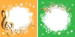 backgrounds with snowflakes and music notes for holidays. Vector banners