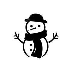 Sticker - Snowman scarf icon - Simple Vector Illustration