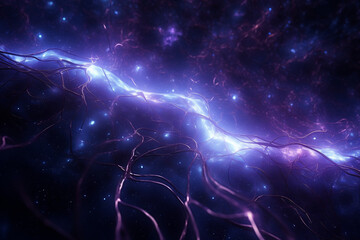 Wall Mural - neurons connecting and transmitting information.